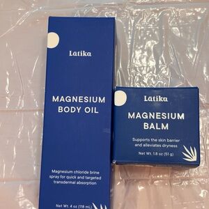 Latika Magnesium Body Oil and Balm both included